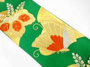 アンティーク　蝶に桐模様織出し袋帯（材料）